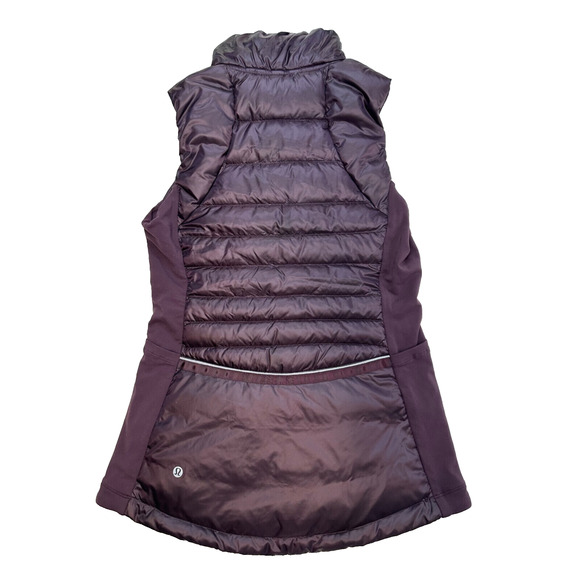 Lululemon Down For A Run Goose Down Quilted Vest II Size 6 Inkwell Purple Winter - Picture 3 of 6